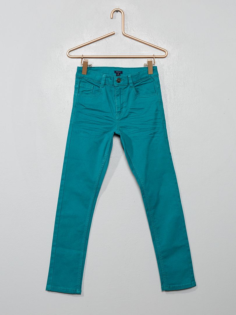 Jean skinny à 5 poches bleu vert - Kiabi