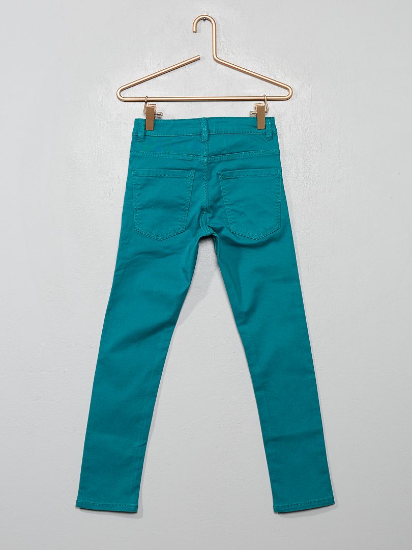 Jean skinny à 5 poches bleu vert - Kiabi