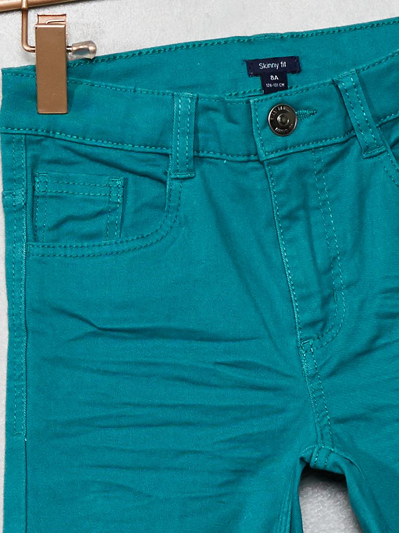 Jean skinny à 5 poches bleu vert - Kiabi