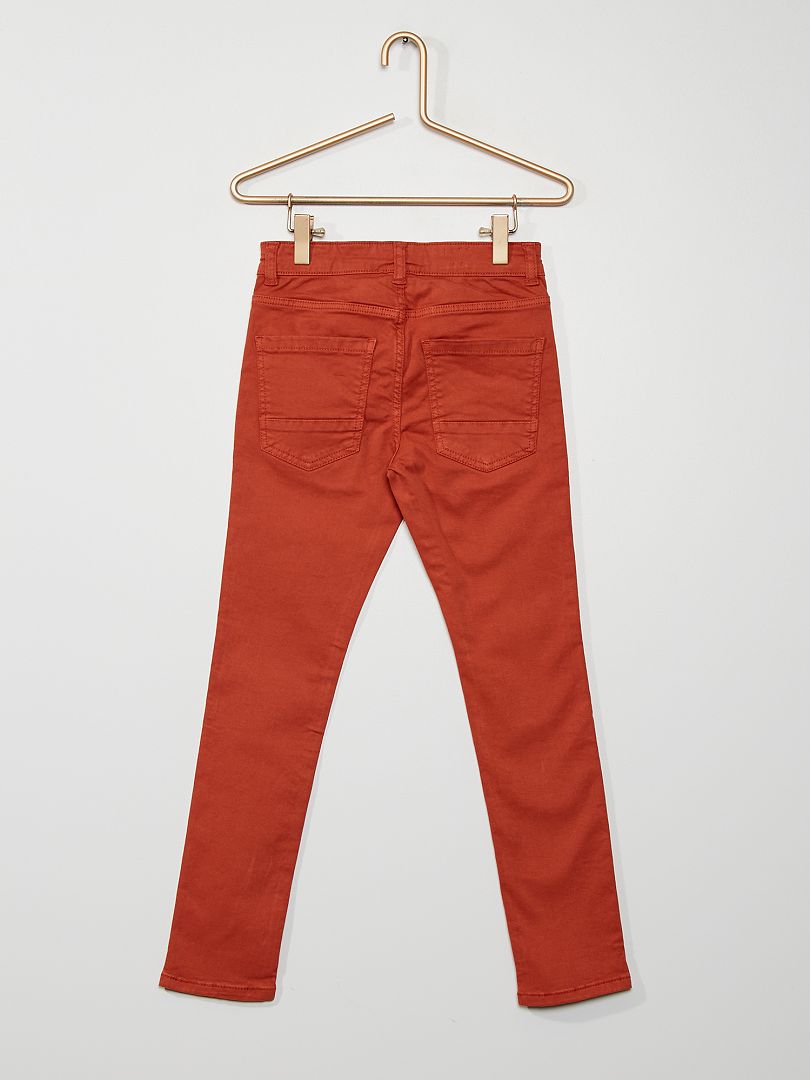 Jean skinny à 5 poches rouge brique - Kiabi