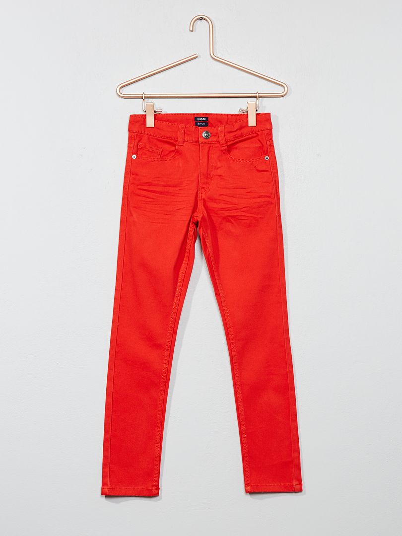 Jean skinny à 5 poches rouge - Kiabi