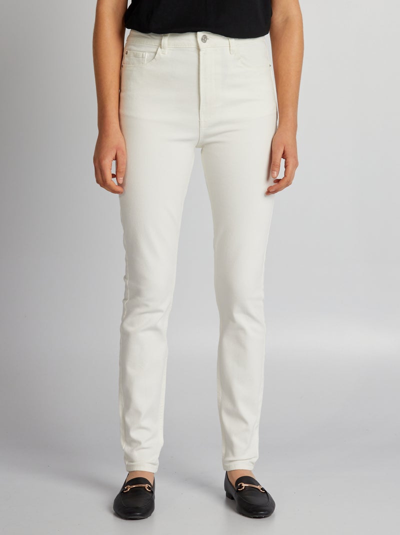 Jean skinny à taille haute - L28 Blanc - Kiabi