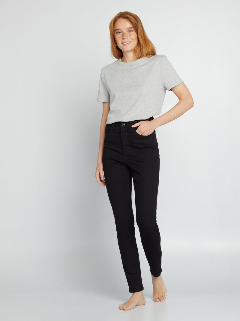 Jean skinny à taille haute - L28 Noir - Kiabi