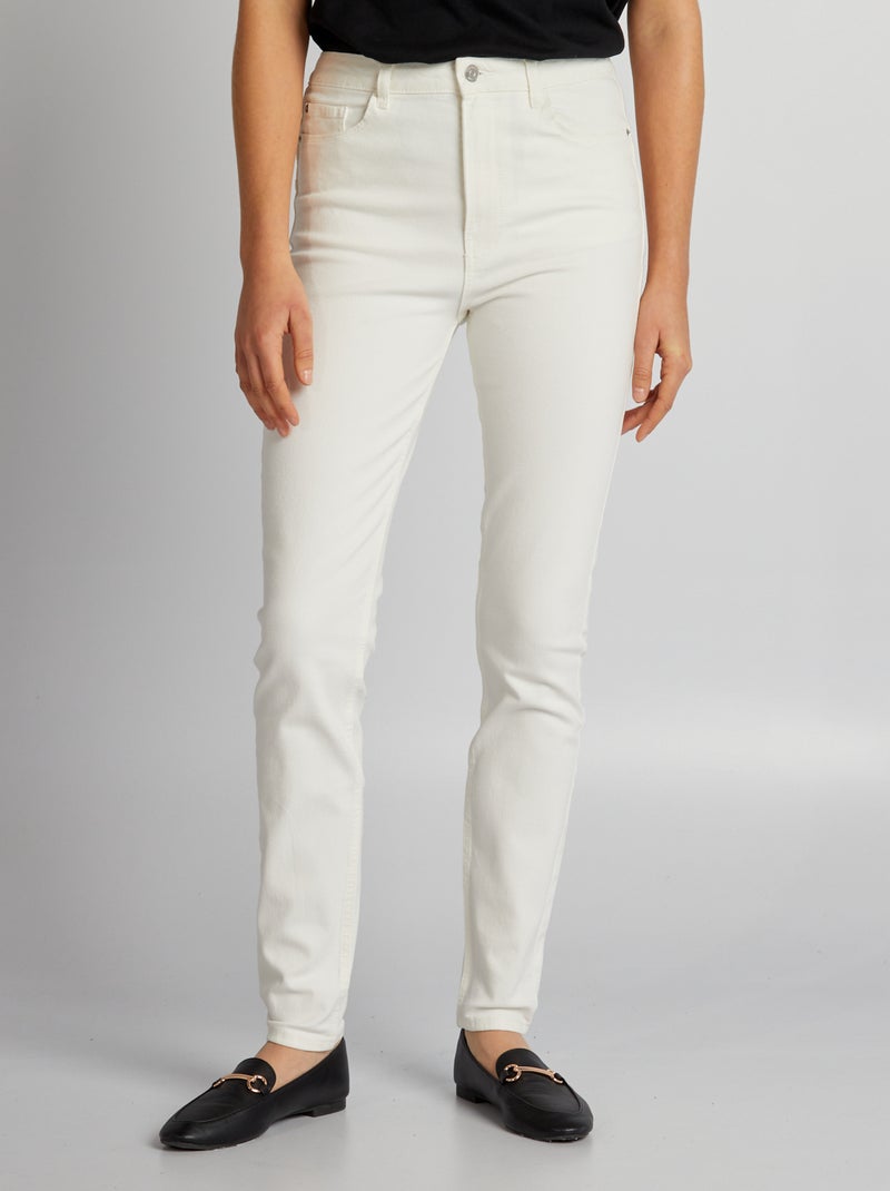 Jean skinny à taille haute - L32 Blanc - Kiabi