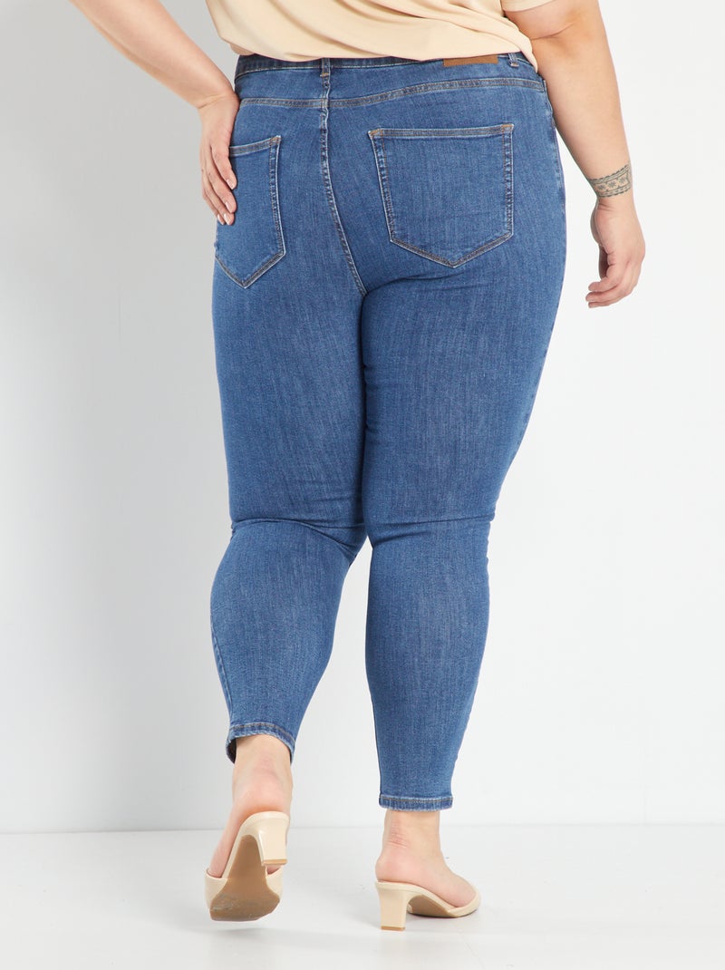 Jean skinny à taille haute - L32 Bleu - Kiabi