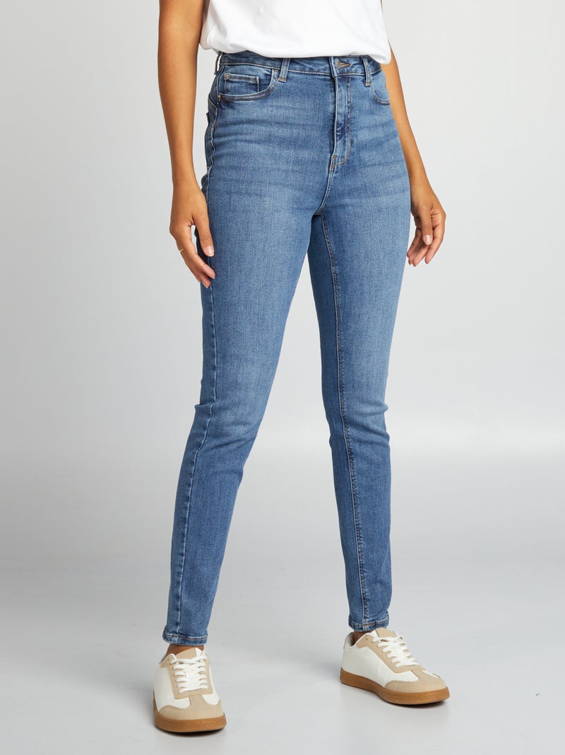 Jean skinny à taille haute - L32 Bleu moyen - Kiabi