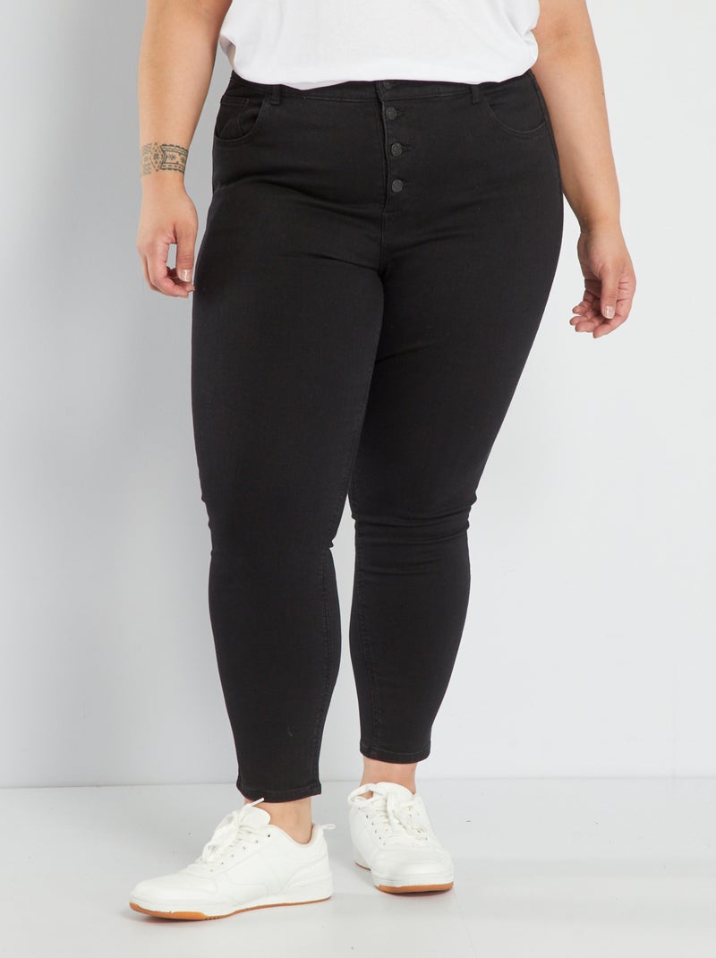 Jean skinny à taille haute - L32 Noir - Kiabi