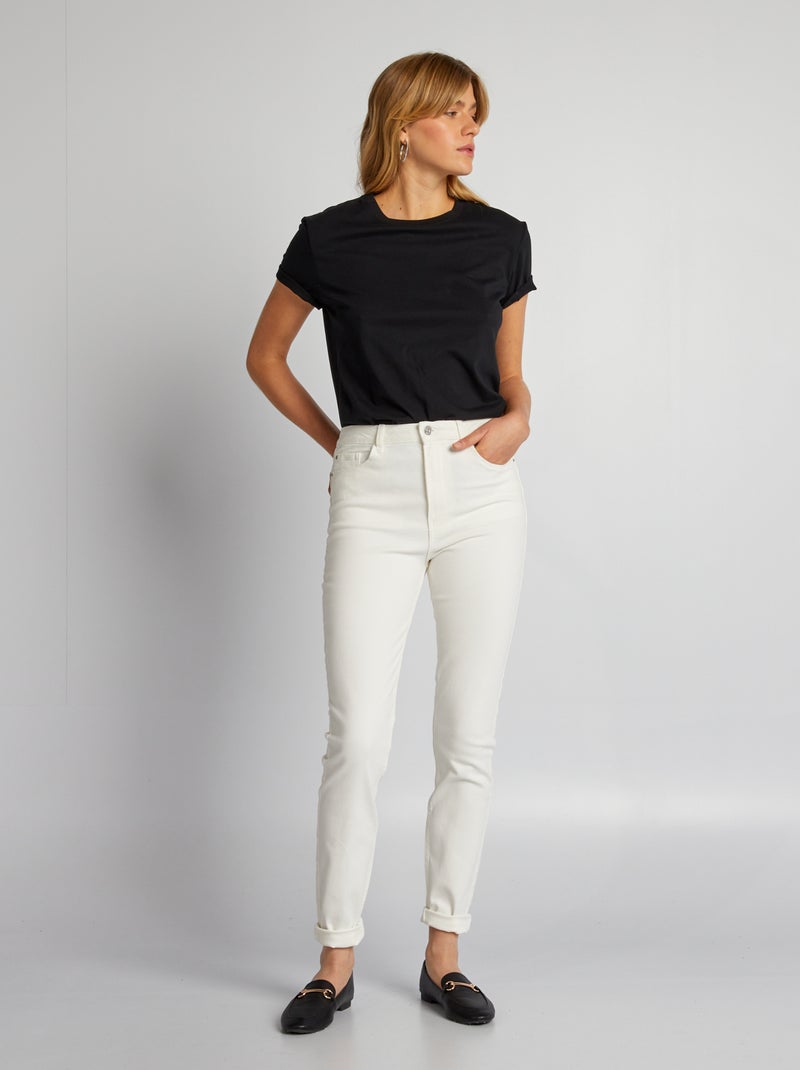 Jean skinny à taille haute - L34 Blanc - Kiabi
