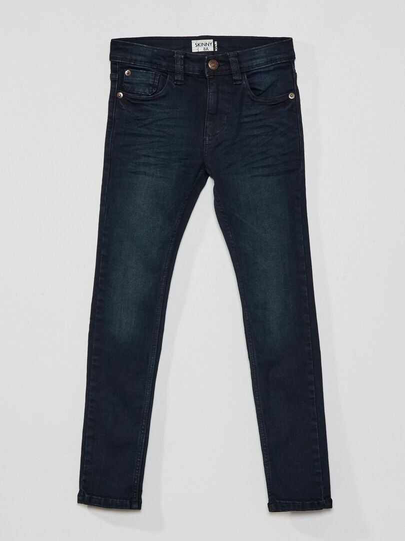 Jean skinny avec taille ajustable Bleu noir - Kiabi