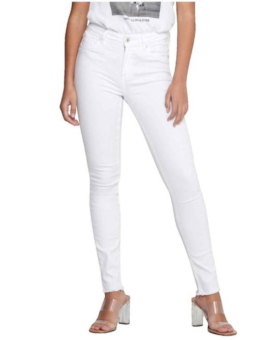 Jean skinny Blush Mid Sky avec bords bruts Only - Kiabi