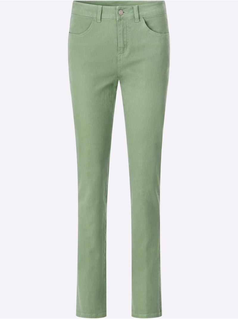 Jean skinny coupe parfaite avec empiècement au dos - taille courte - moda vilona Vert eucalyptus - Kiabi