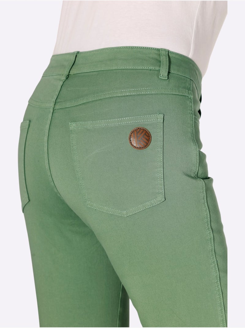 Jean skinny coupe parfaite avec empiècement au dos - taille courte - moda vilona Vert eucalyptus - Kiabi