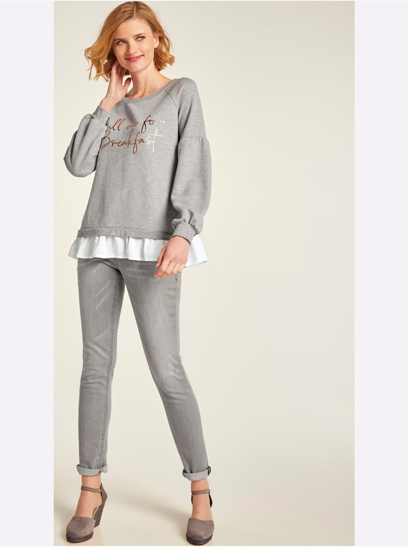 Jean Skinny Coupe Skinny - Taille Courte - Helline Gris - Kiabi