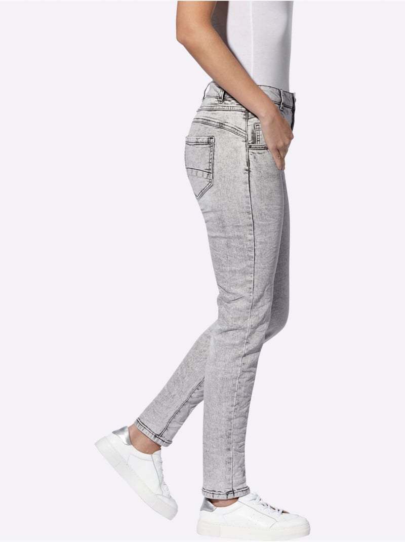 Jean skinny effet délavé moderne - taille standard - helline Gris Bleu - Kiabi