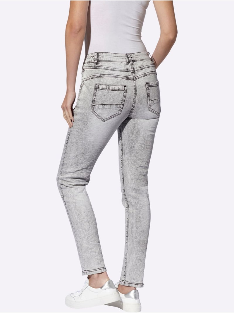 Jean skinny effet délavé moderne - taille standard - helline Gris Bleu - Kiabi