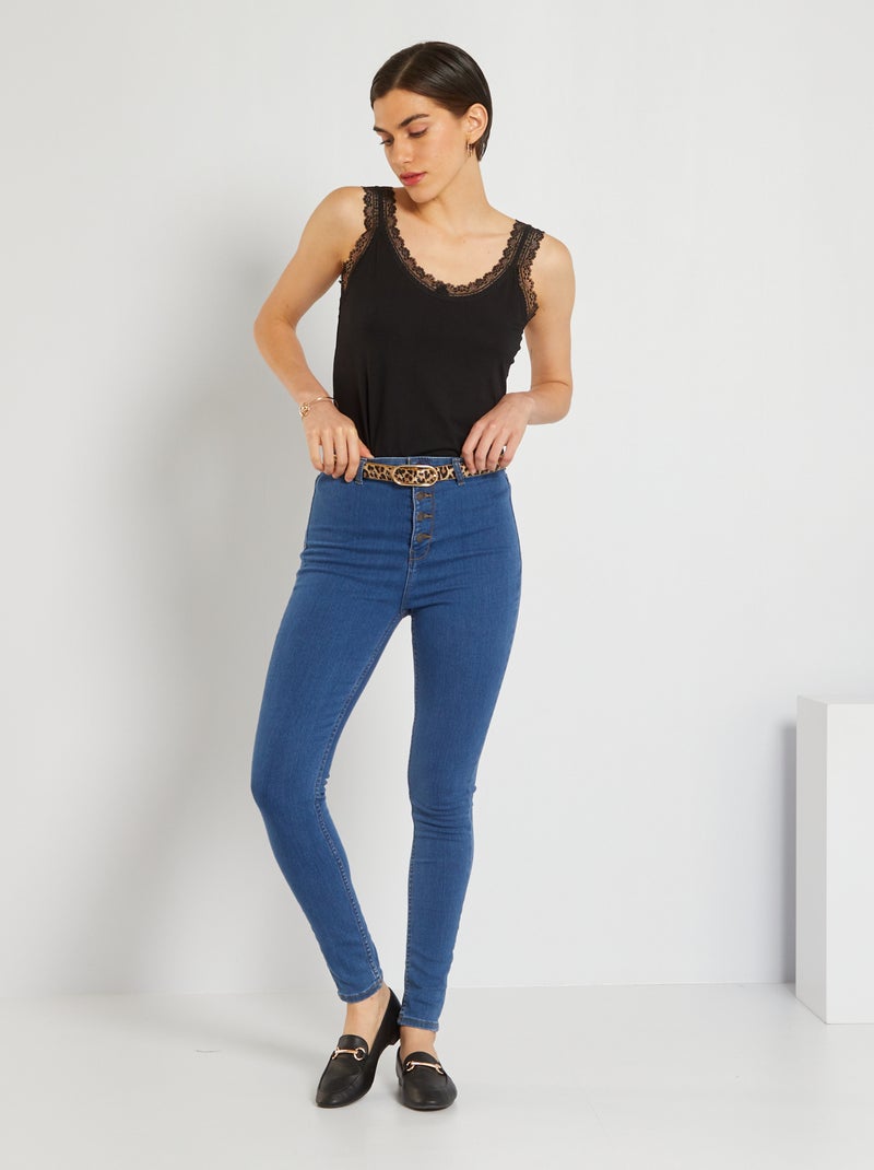 Jean skinny effet galbant Bleu - Kiabi
