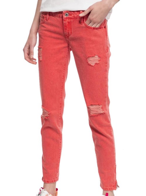 Jean COMPLICES Teint Rouge - Taille 36 (14 Ans), 97% Coton 3% Lycra, Neuf Sans étiquette