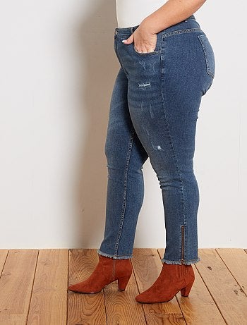 Jean skinny finition à cru - Kiabi
