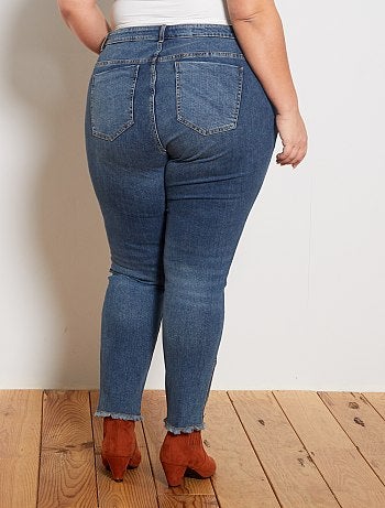 Jean skinny finition à cru - Kiabi