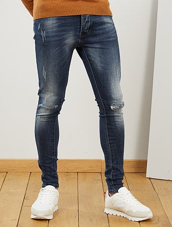 Jean skinny genoux fantaisie