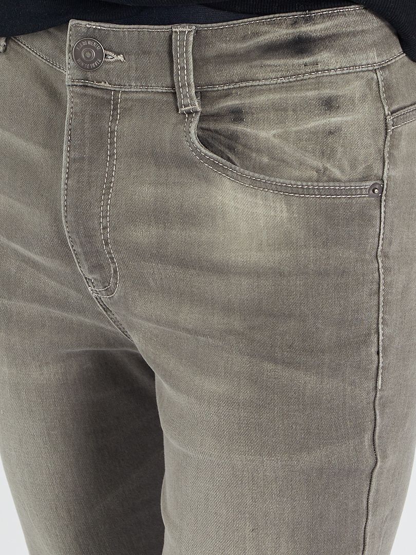 Jean VERO MODA Slim Skinny Gris Anthracite – Taille 34/36, Clous Bronze, Occasion Très Bon état