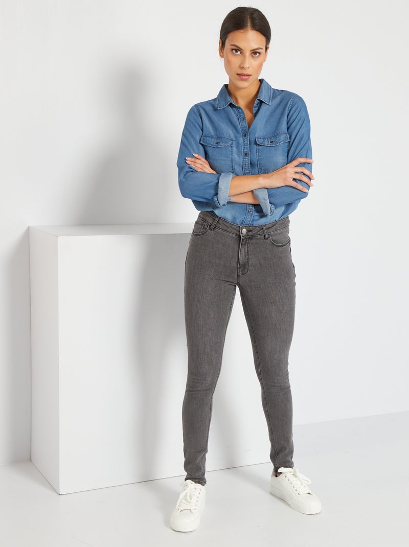 Jean skinny L32 Gris - Kiabi