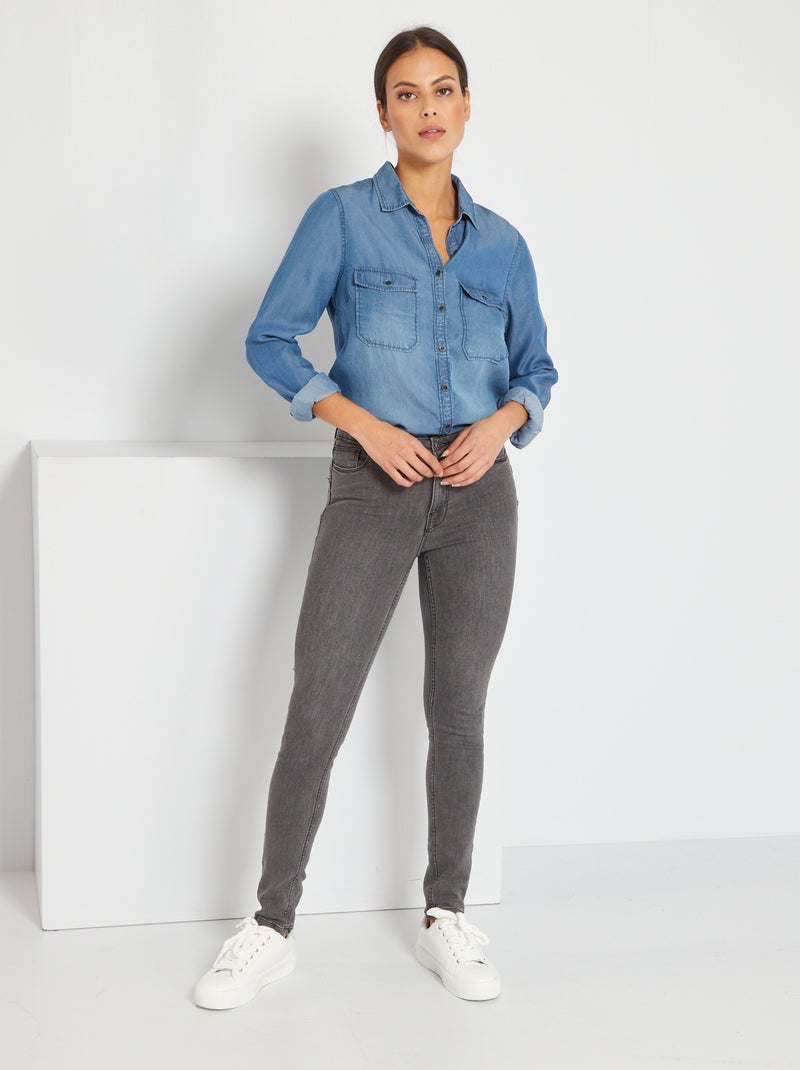Jean skinny L34 Gris - Kiabi