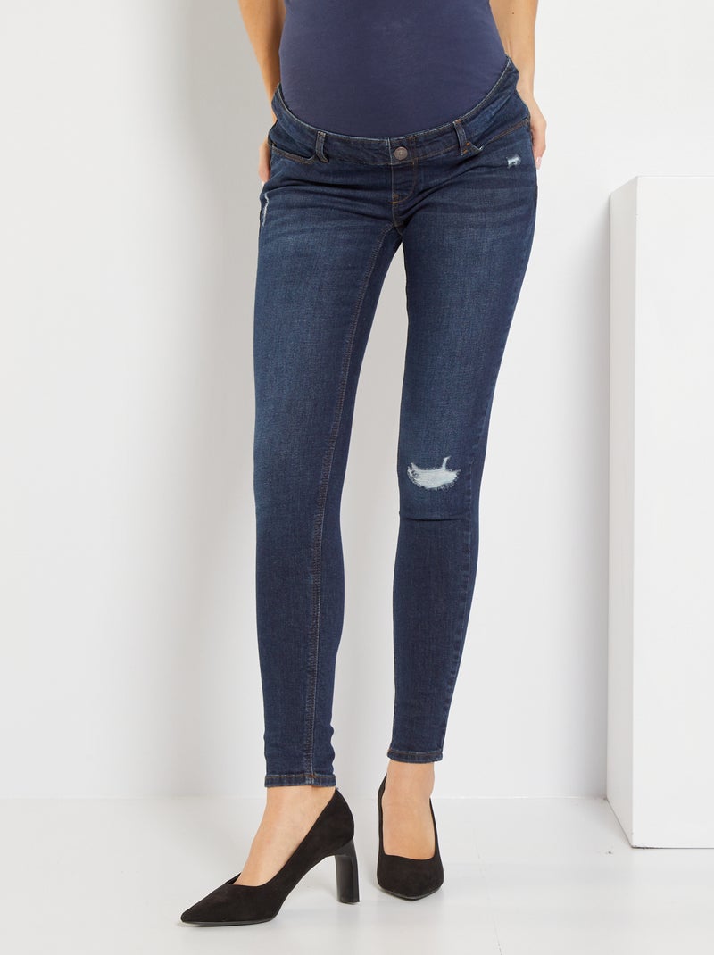 Jean skinny push-up grossesse bleu rince - Kiabi