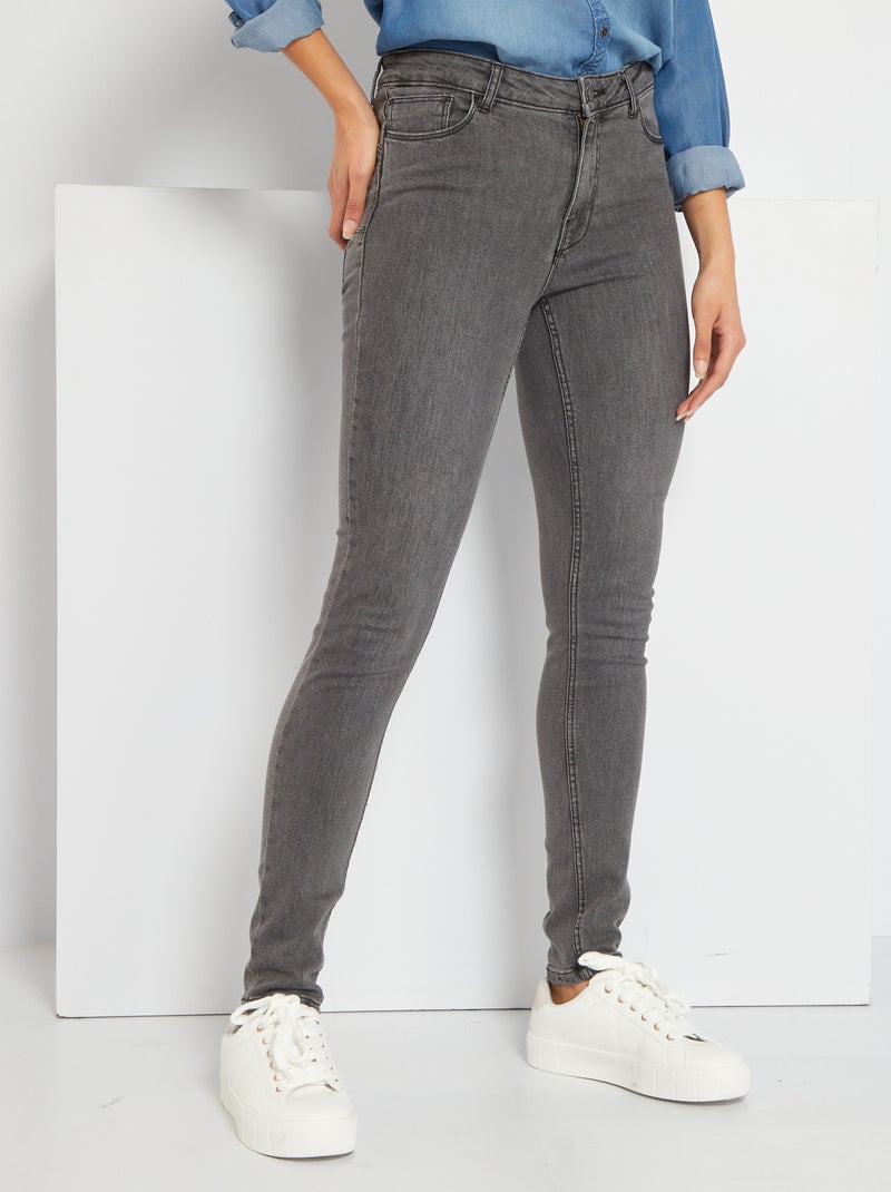 Jean skinny push up L28 Gris - Kiabi