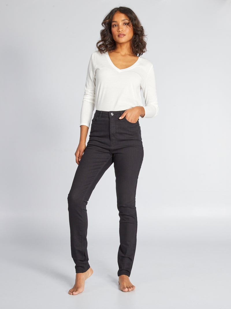Jean skinny taille haute - L30 Noir - Kiabi