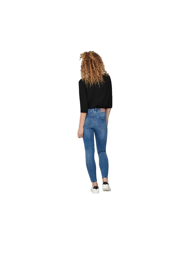 Jean skinny taille haute avec détails destroy Only Bleu - Kiabi