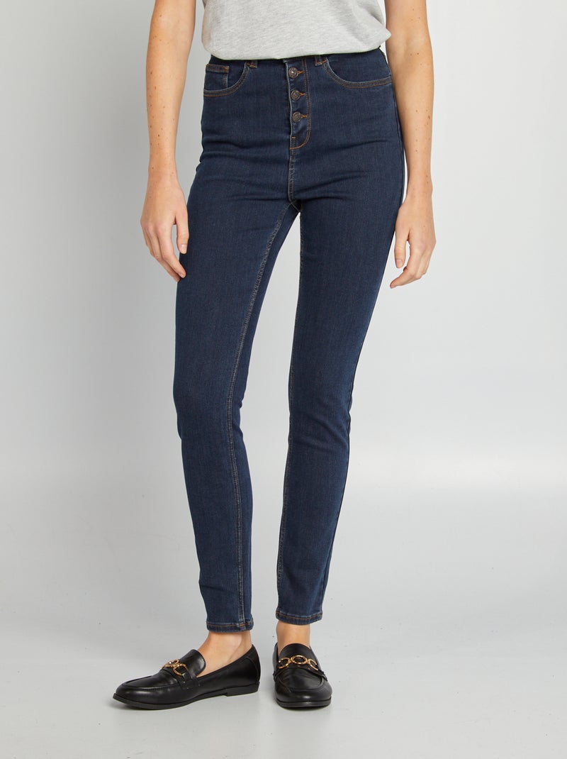 Jean skinny taille haute Bleu - Kiabi