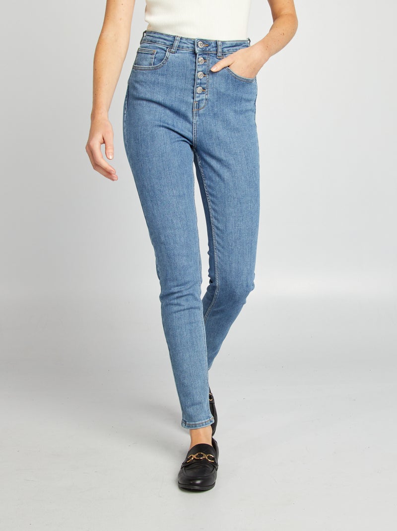 Jean skinny taille haute Bleu - Kiabi