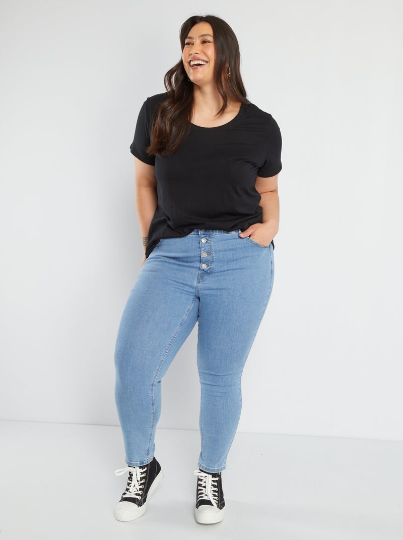 Jean skinny taille haute Bleu - Kiabi
