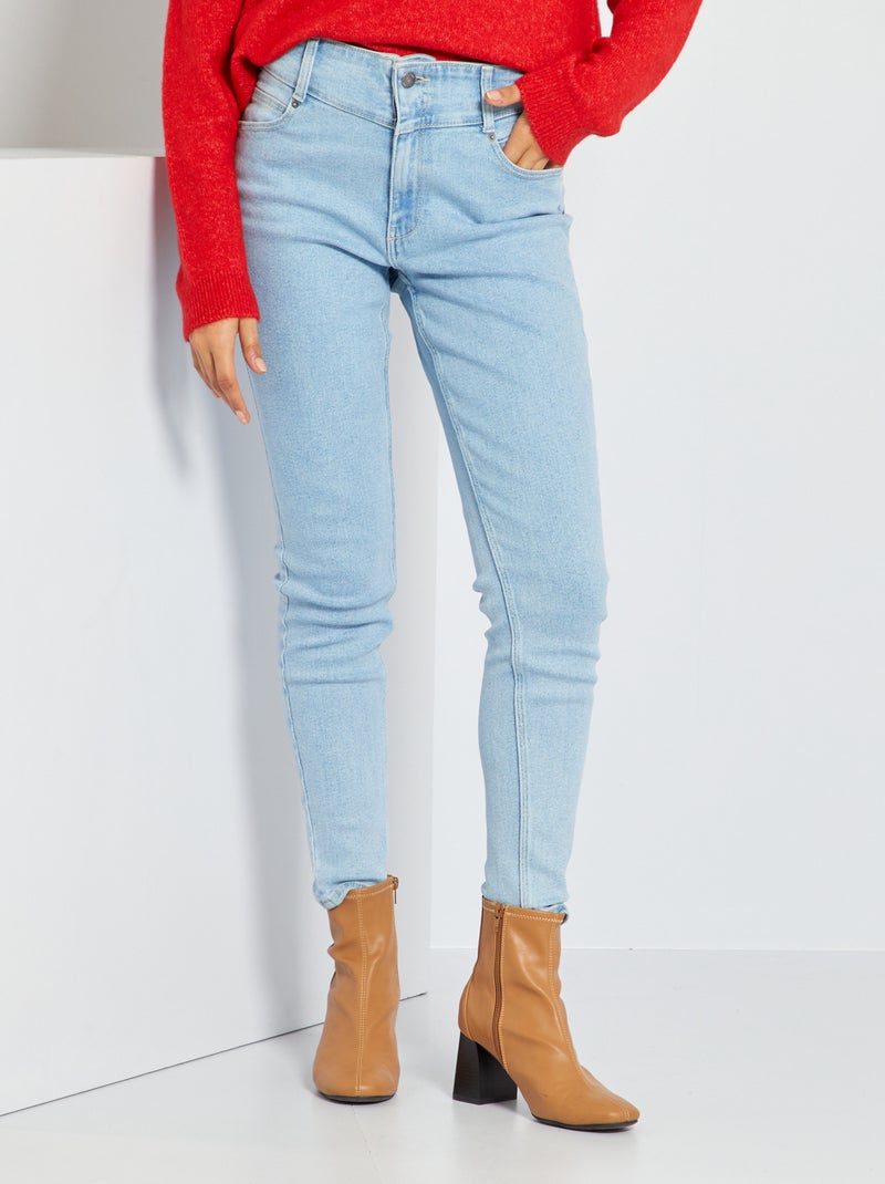 Jean skinny taille haute bleu clair - Kiabi