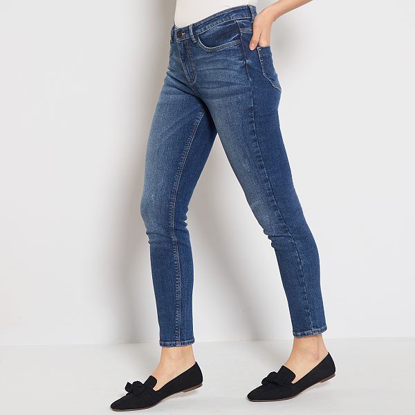 Jean Skinny Taille Haute Femme Bleu Kiabi