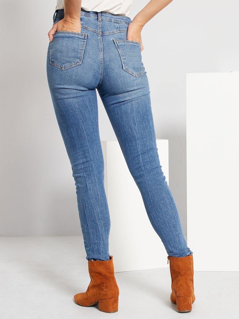 Jean Skinny Taille Haute Bleu Kiabi