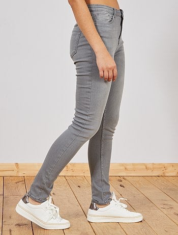 Jean skinny taille haute longueur US 30 - Kiabi