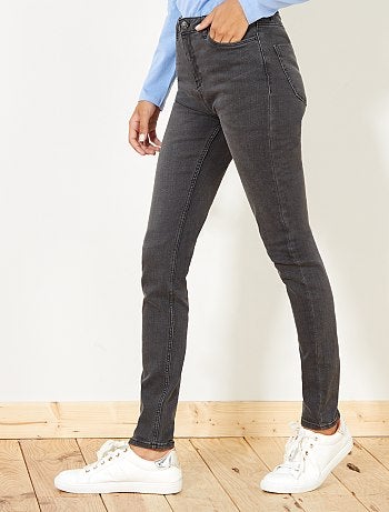Jean skinny taille haute longueur US 32 - Kiabi