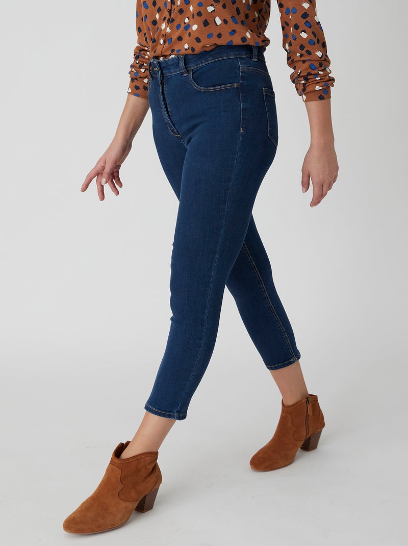 Jean slim 7/8ème 5 poches Perfect Fit by Damart - Damart Bleu denim - Kiabi