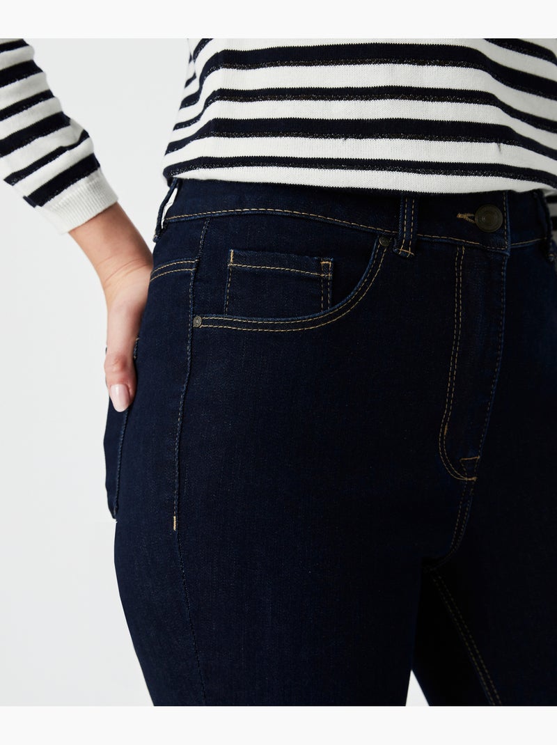 Jean slim 7/8ème 5 poches Perfect Fit by Damart - Damart Bleu nuit - Kiabi