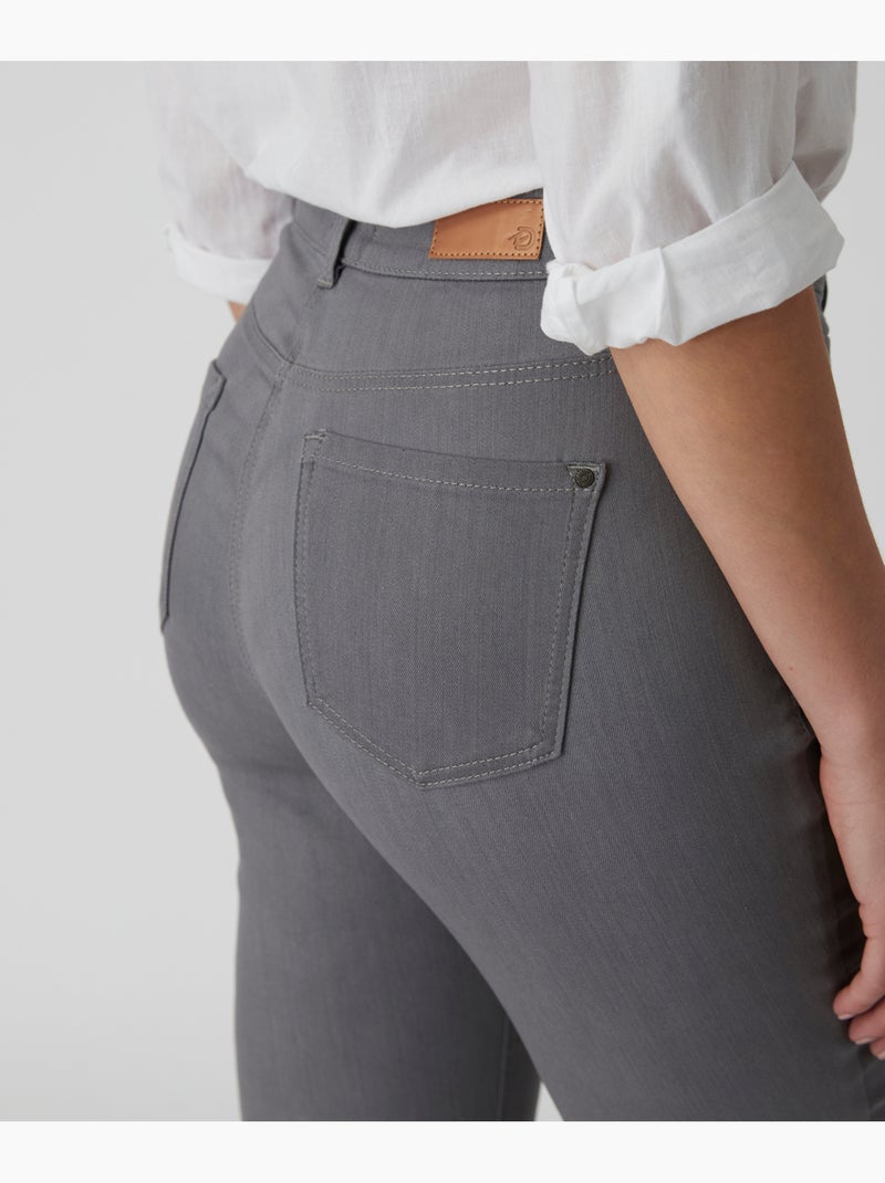 Jean slim 7/8ème 5 poches Perfect Fit by Damart - Damart Gris moyen - Kiabi