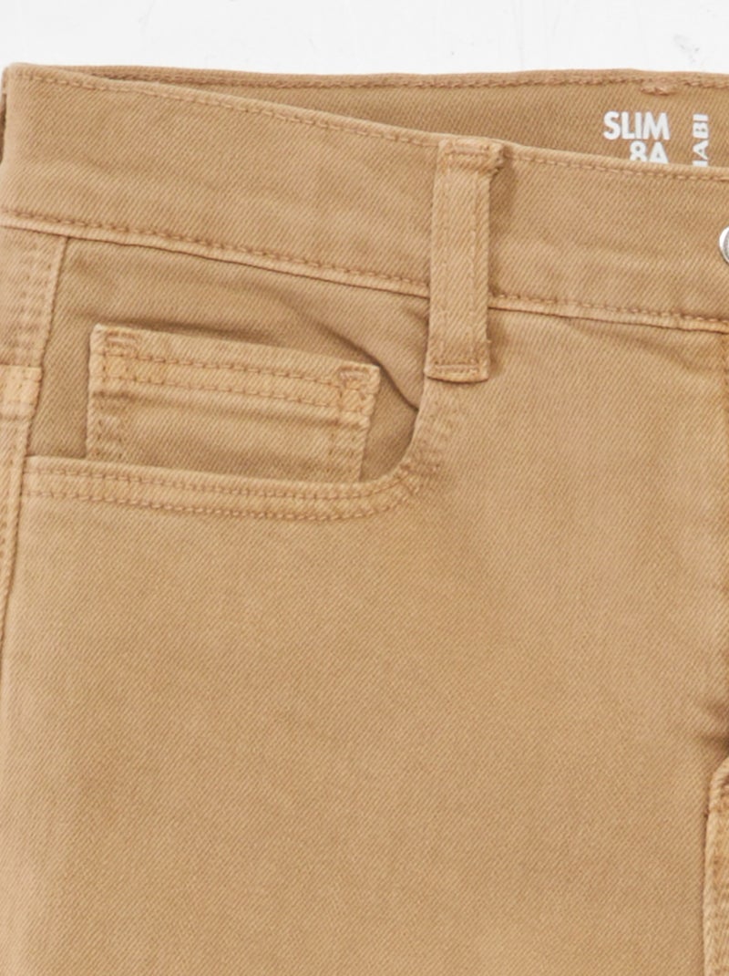 Jean slim à 5 poches Beige - Kiabi