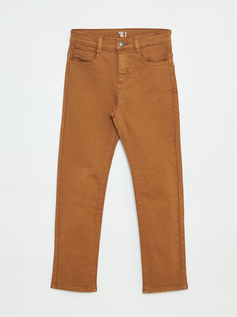 Jean slim à 5 poches Beige - Kiabi