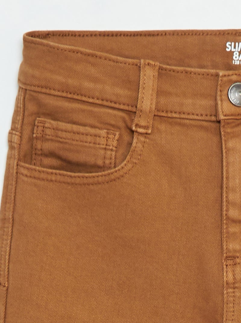 Jean slim à 5 poches Beige - Kiabi