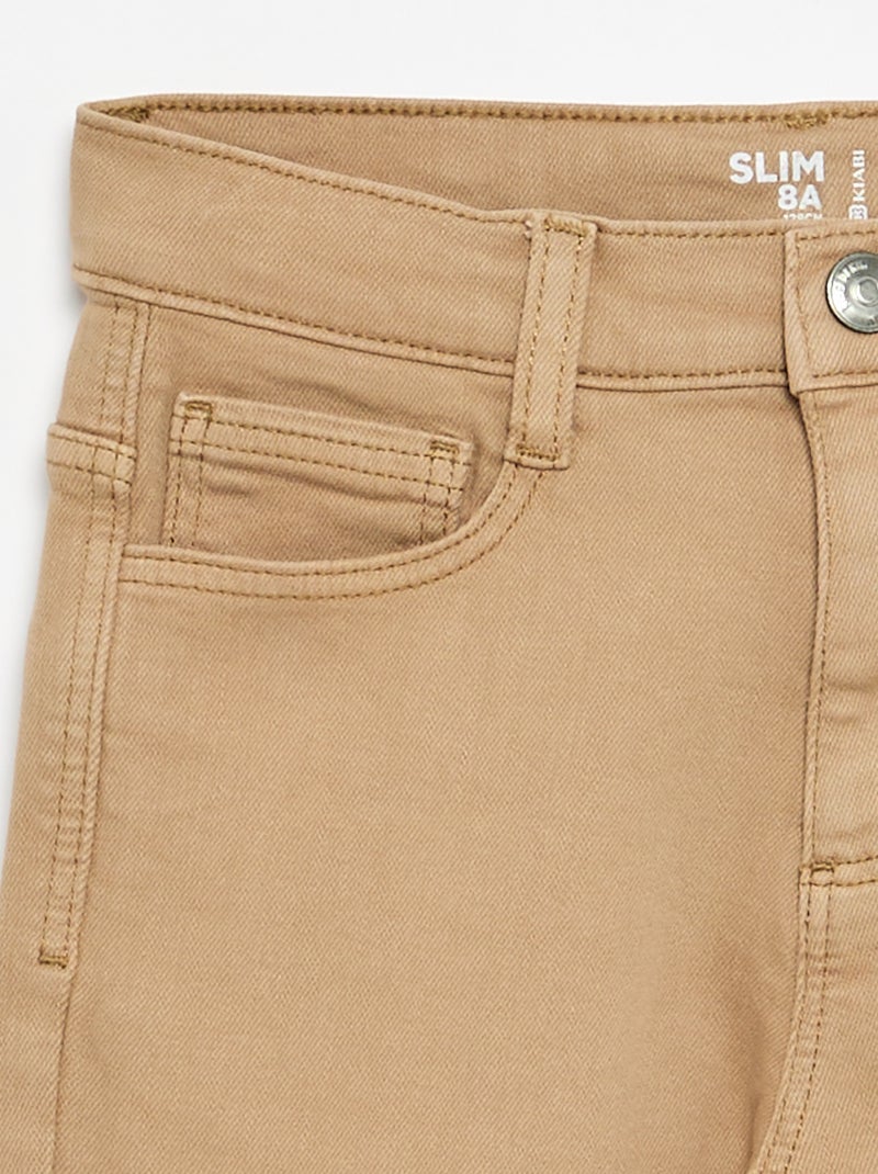Jean slim à 5 poches Beige - Kiabi