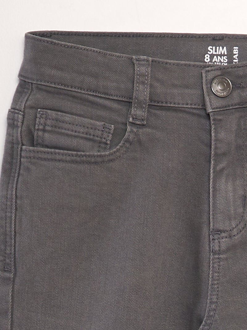 Jean slim à 5 poches Gris - Kiabi