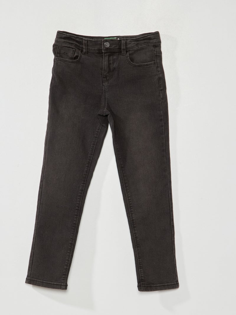 Jean slim à taille ajustable Noir - Kiabi