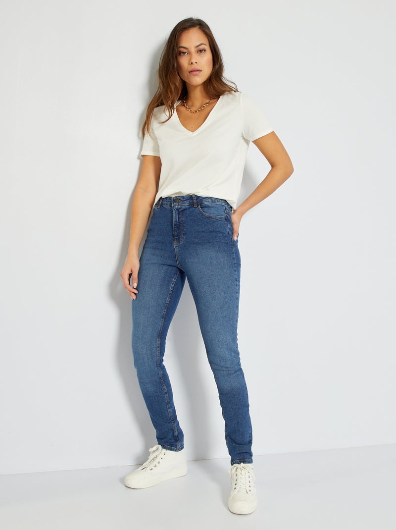 Jean slim à taille haute - L28 Stone - Kiabi