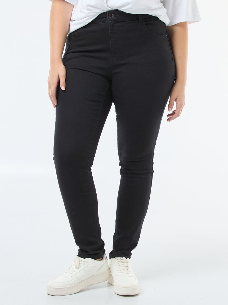 Jean slim à taille haute - L32 Noir - Kiabi